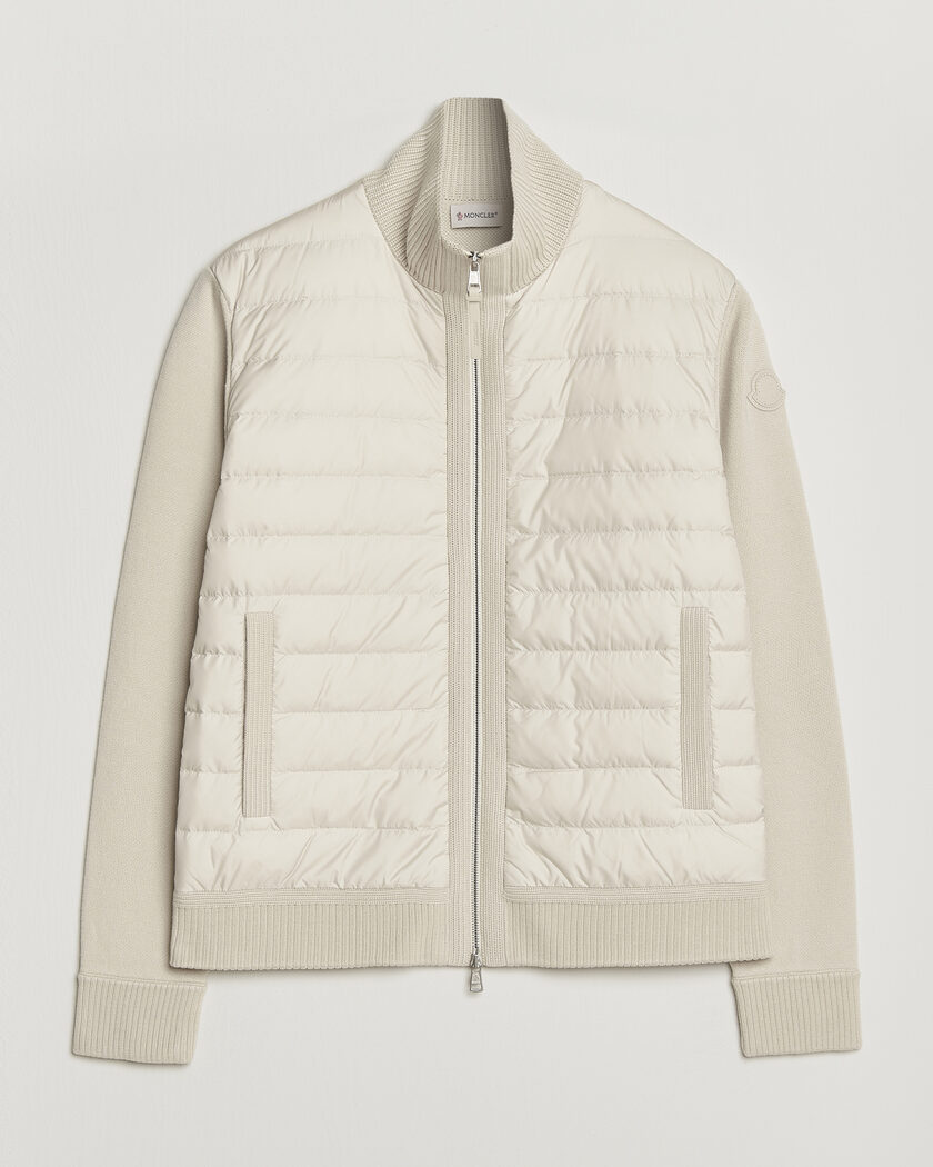 Moncler Luxury Hybrid Zip Cardigan Off White – White