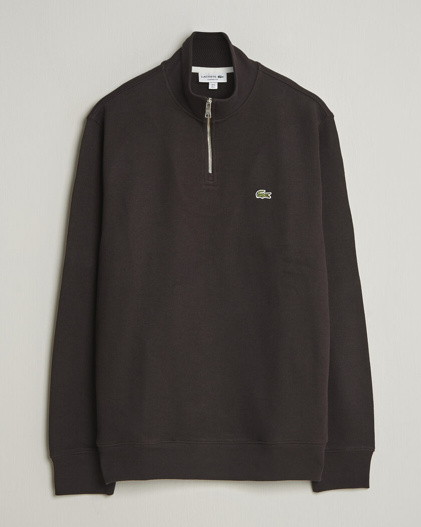 GANT Extrafine Merino Wool Half Zip Mahogany Brown at CareOfCarl.com