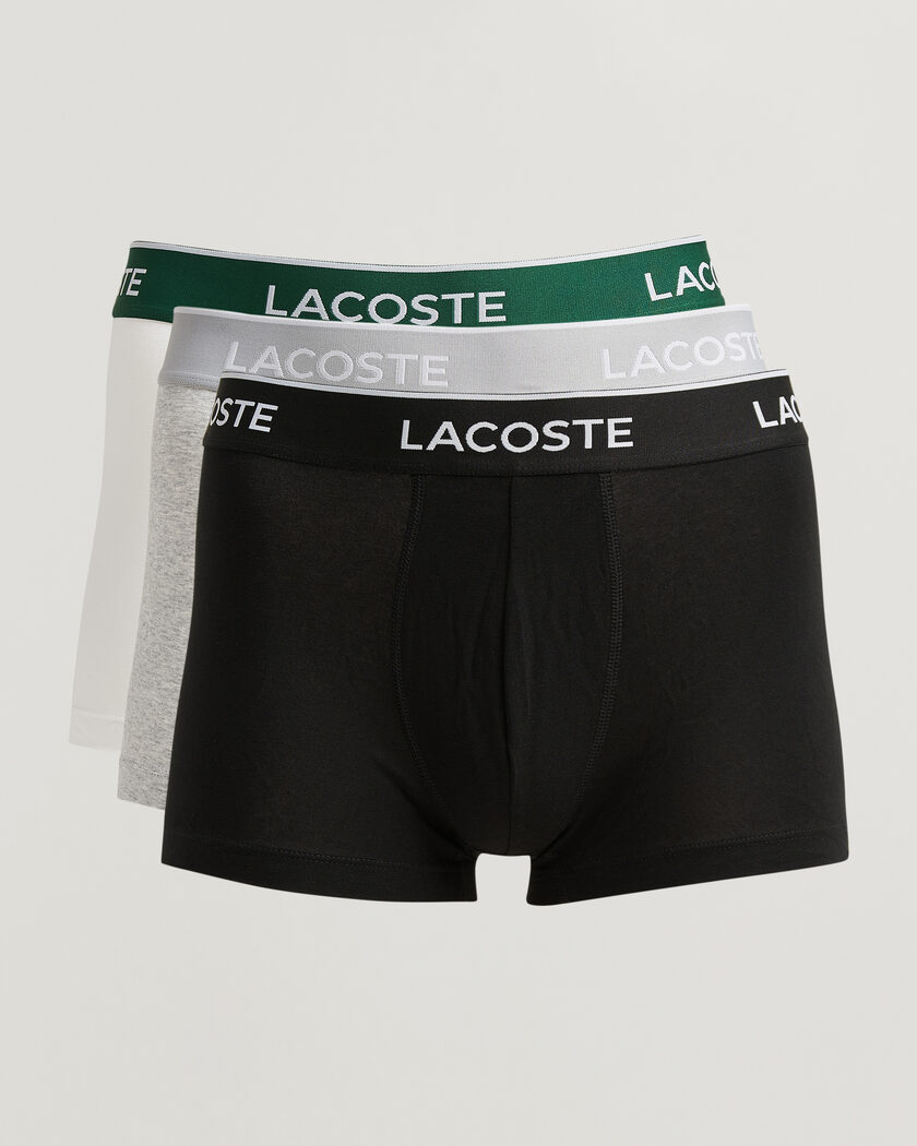 Lacoste 3-Pack Stretch Cotton Trunks Black/White/Grey – Multi-colour