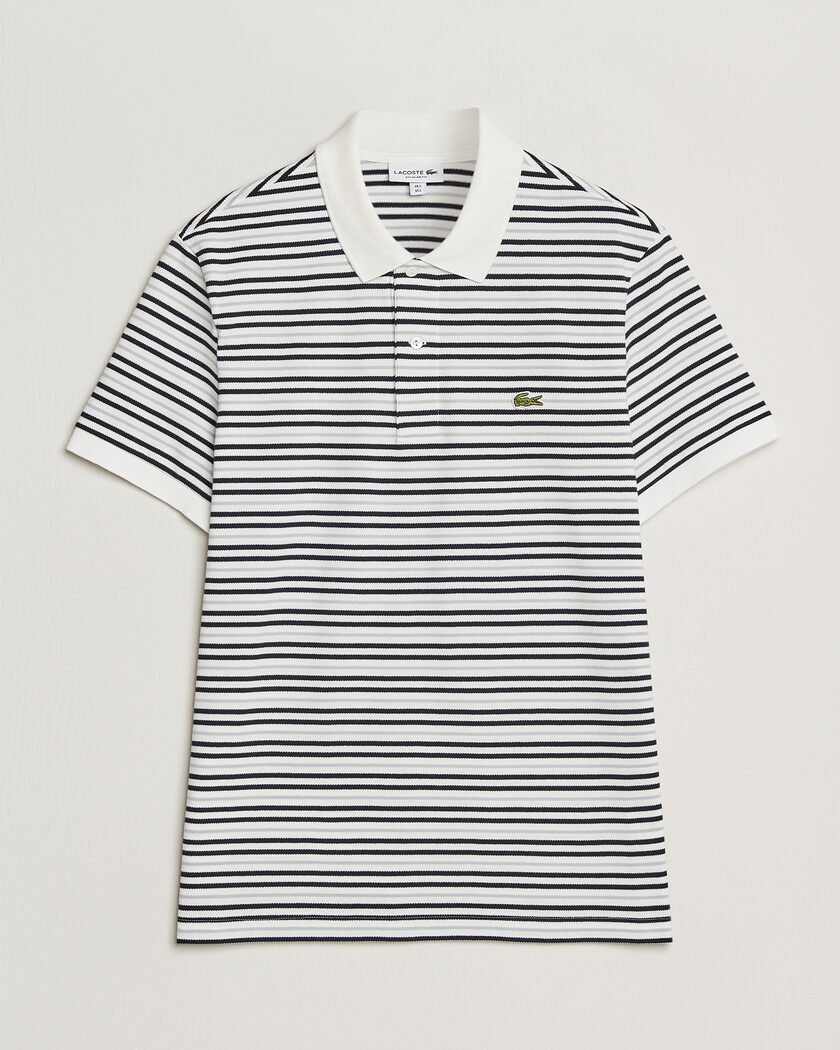 Lacoste Original Striped Polo Piké Blackbird/Flour – Multi-colour