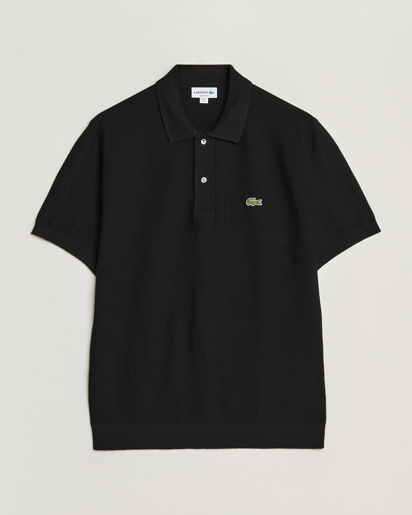 Lacoste Cotton Knitted Polo Black – Black