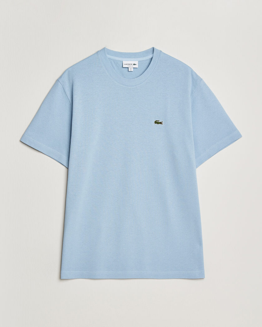 Lacoste Cotton/Linen Pique T-Shirt Light Blue – Blue