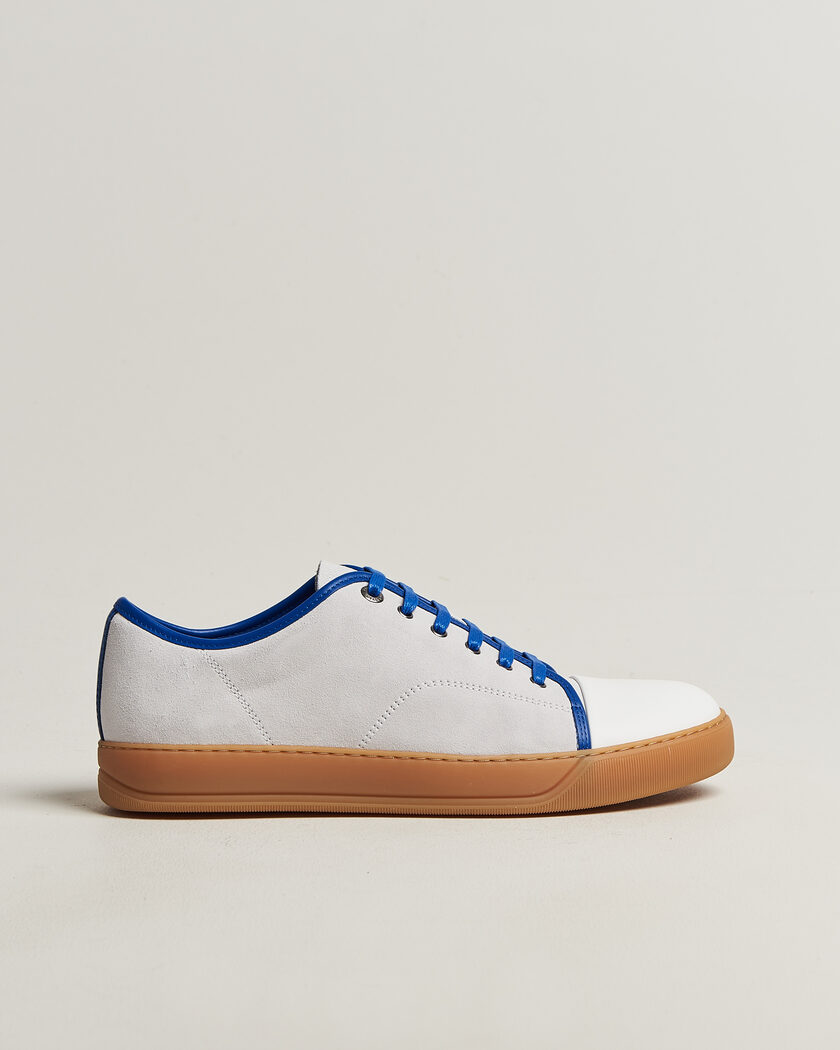 Lanvin DBB1 Nappa Cap Toe Sneaker White/Blue – White
