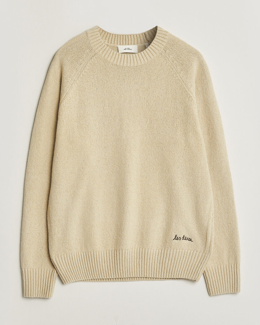 Stone Island Cotton Chenille Knitted Mock Neck Ivory at CareOfCarl.com