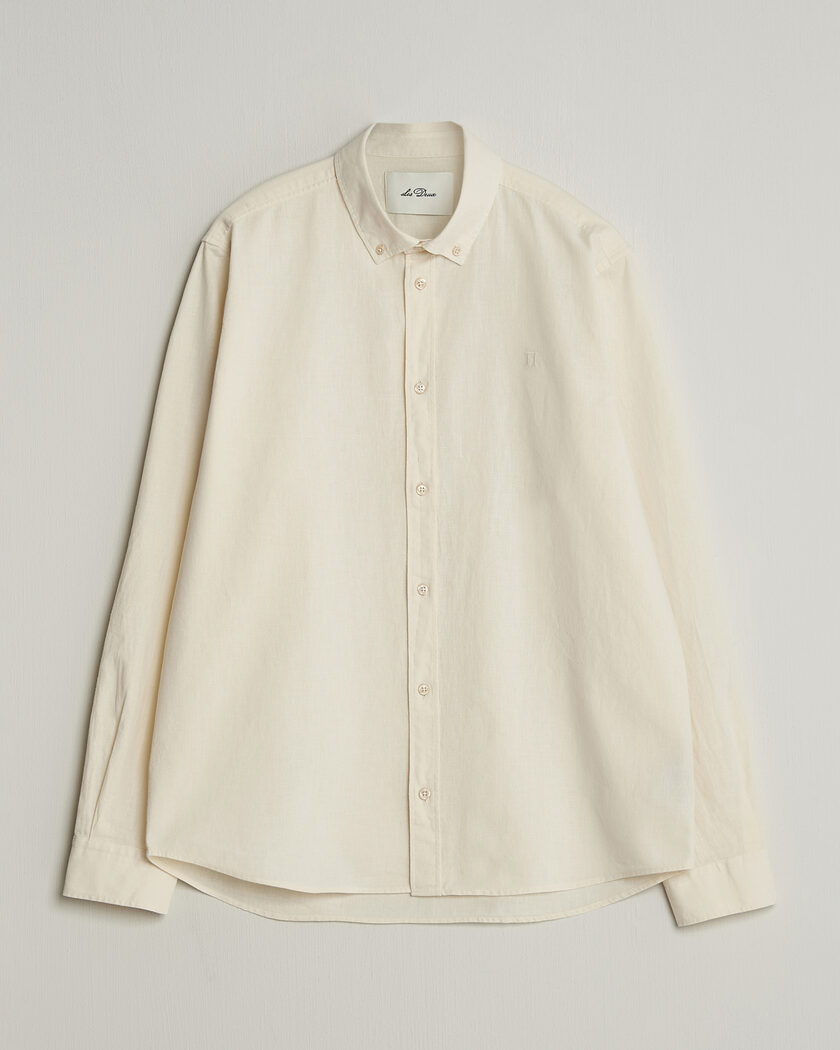 LES DEUX Konrad Cotton/Linen Shirt Eggnog White – White