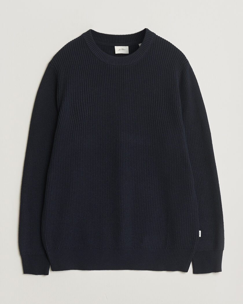 NN07 Kevin Cotton Knitted Sweater Navy Blue at CareOfCarl.com