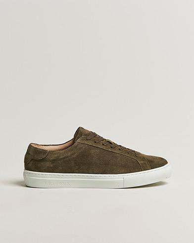 LES DEUX Theodor Suede Sneakers Teak Brown – Green
