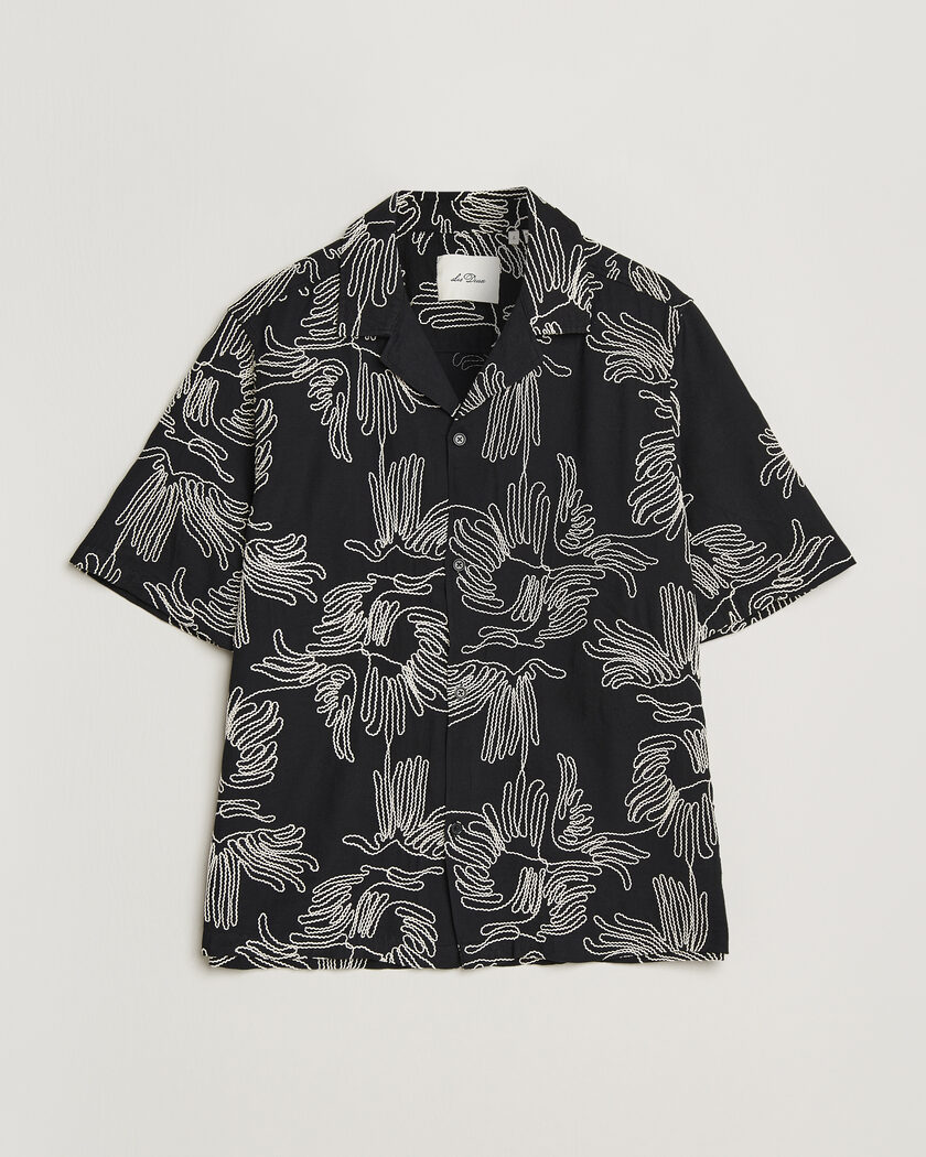 NN07 Ben Lyocell Fil-Coupé Embroidery Anglaise Shirt Sage Green at