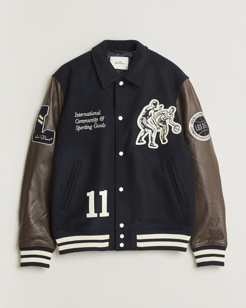 LES DEUX Basket Varsity Wool Jacket Dark Navy – Blue