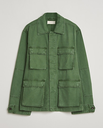 Jeanerica Luc Herringbone Shirt Jacket Chevron Green – Green