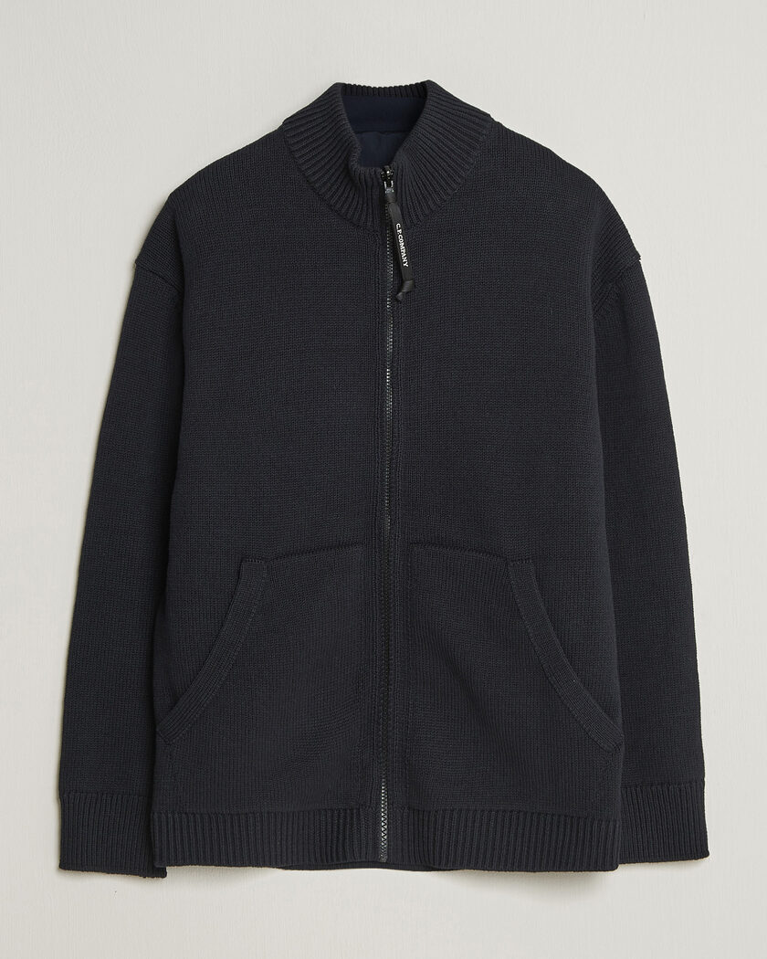 Jil Sander Rib Full Zip Cardigan Porcelain at CareOfCarl.com