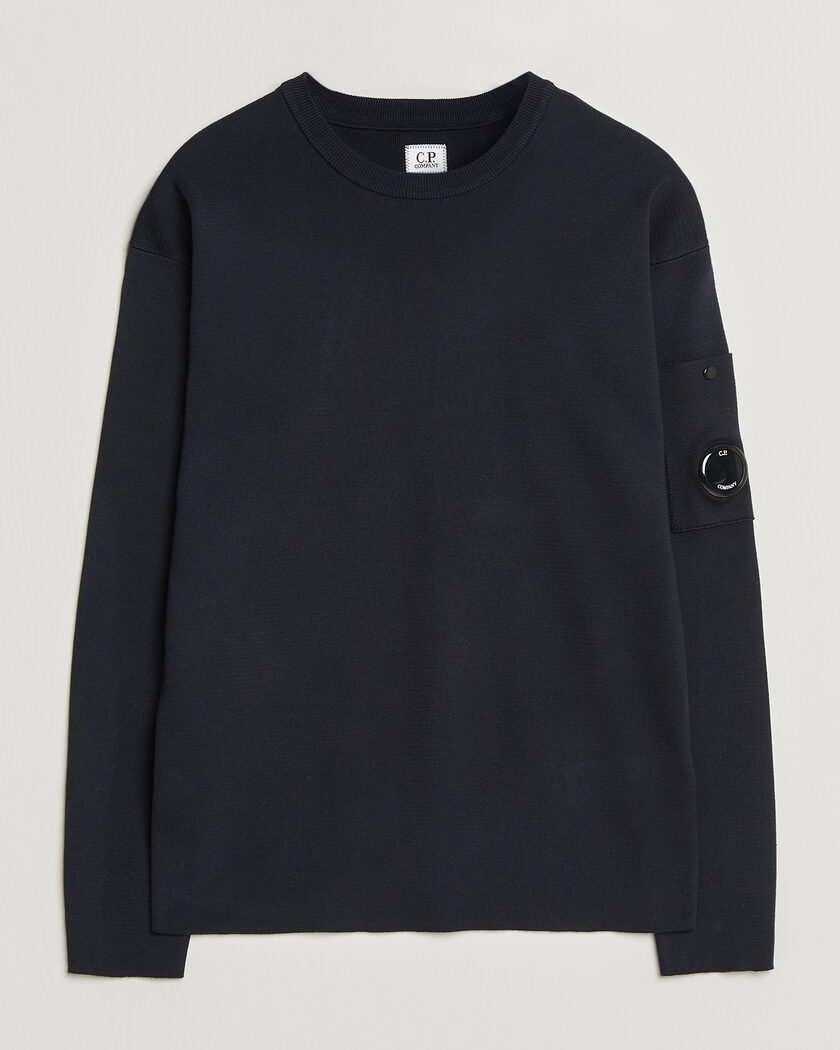 Stone Island Ribbed Soft Organic Cotton Crewneck Navy Blue at