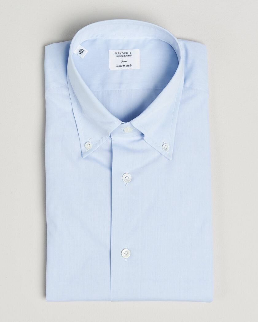 Mazzarelli Soft Cotton Button Down Shirt Light Blue – Blue