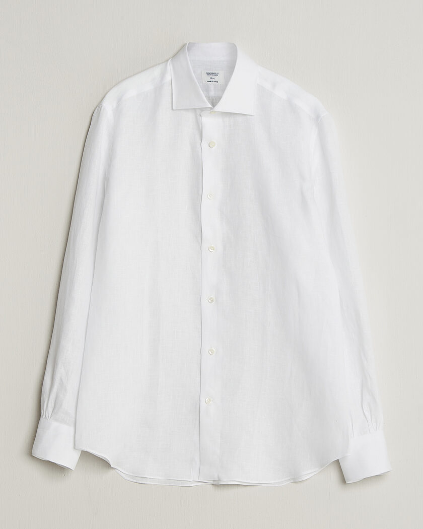 Mazzarelli Soft Linen Shirt White – White