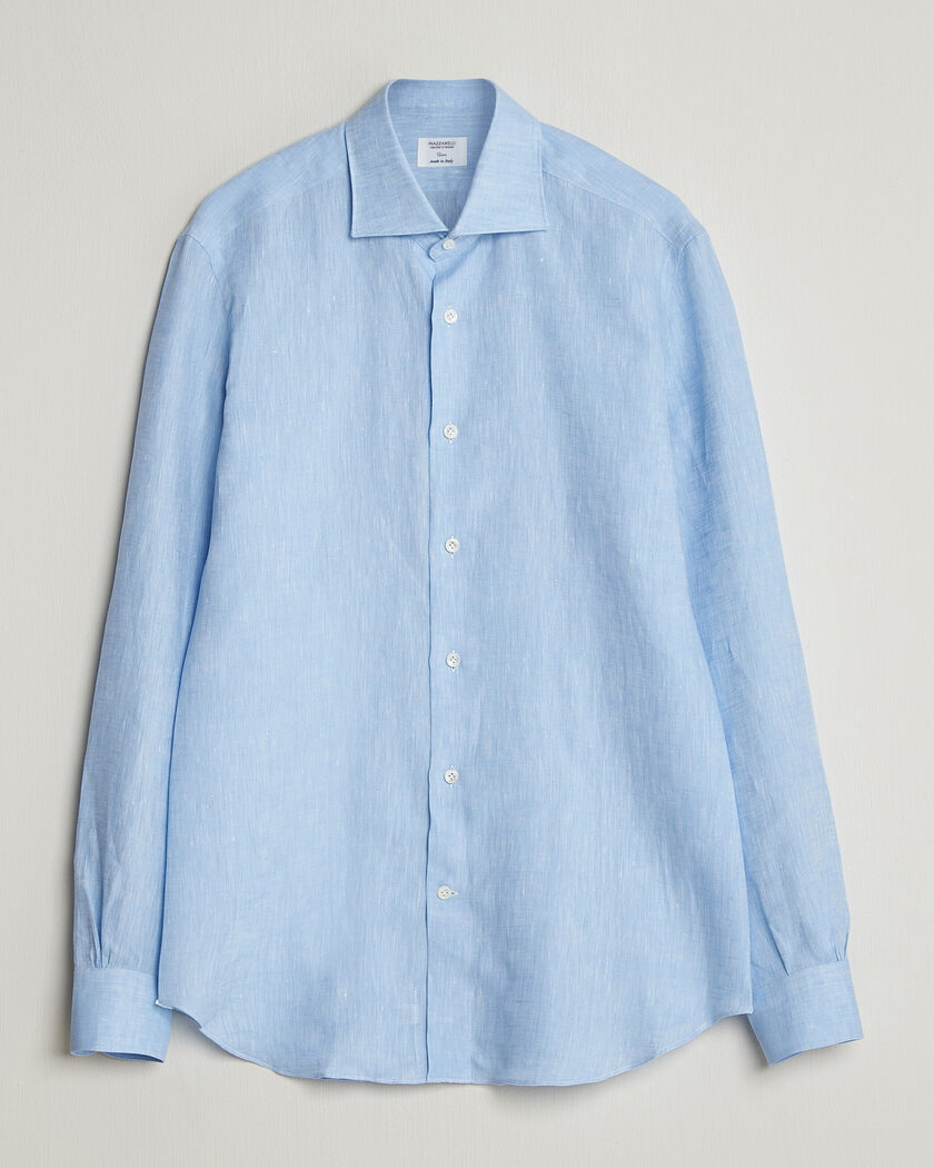 Mazzarelli Soft Linen Shirt Light Blue – Blue