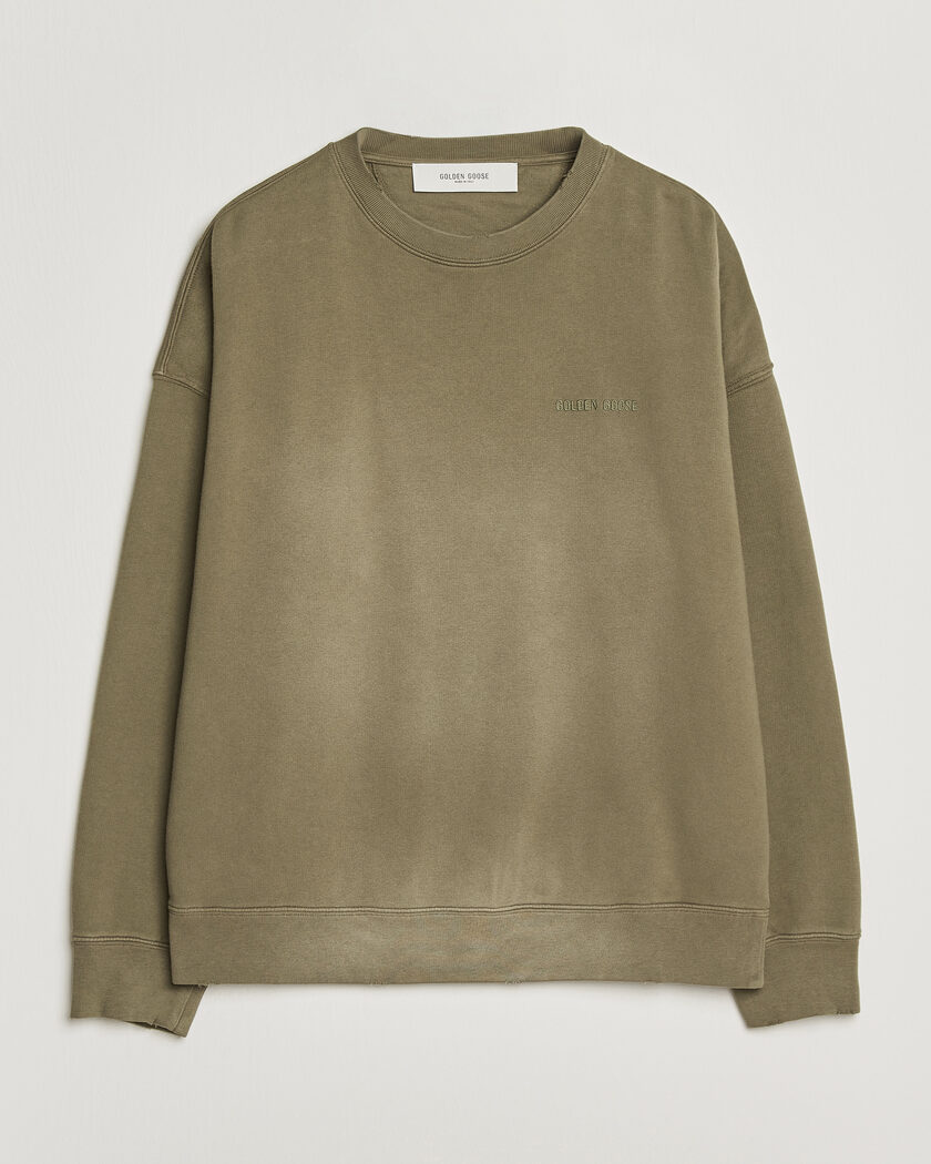 Golden Goose Journey Dyed Cotton Sweatshirt Washed Beige – Green
