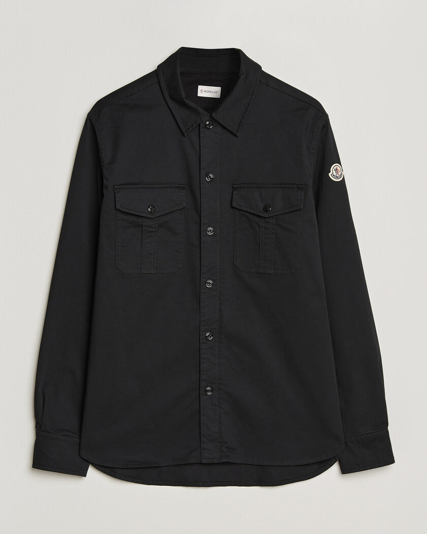 Stone Island Ghost Wool/Nylon Flannel Overshirt Black at