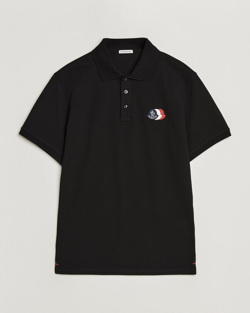 Moncler Tricolore Logo Polo Black – Black