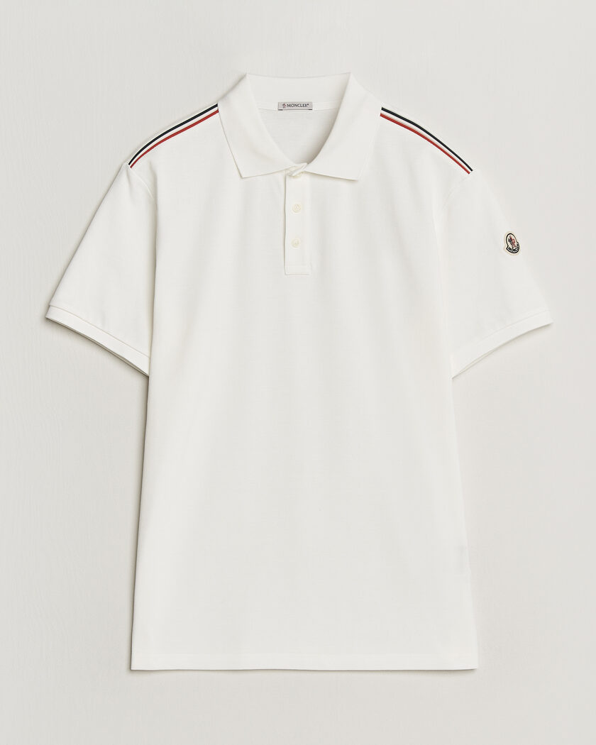 Moncler Tricolore Shoulder Polo White – White