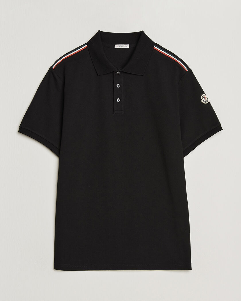Moncler Tricolore Shoulder Polo Black – Black