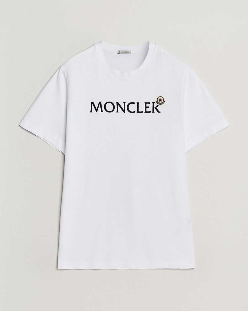 Moncler Lettering Logo T-Shirt White at CareOfCarl.com