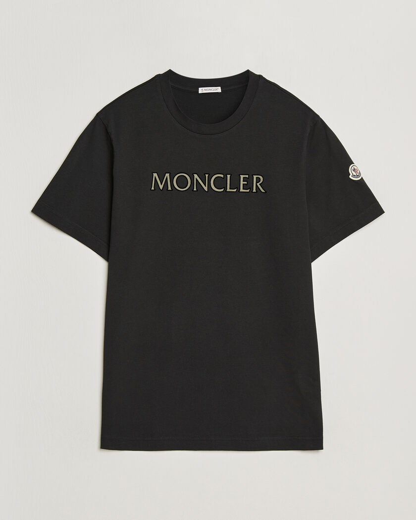 Moncler Flock Print Logo T-Shirt Black – Black