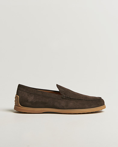Tod's Gomma Leggera Loafers Dark Brown Suede – Brown
