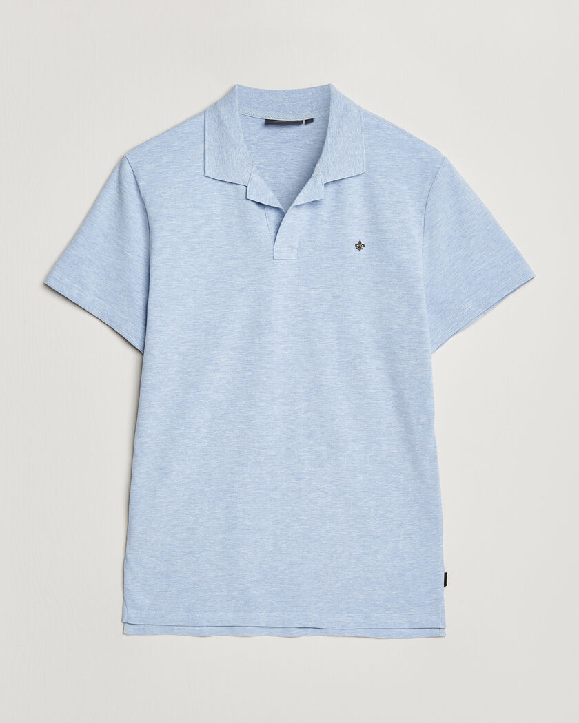 Auralee Cotton Knit Skipper Polo Navy Stripe at CareOfCarl.com