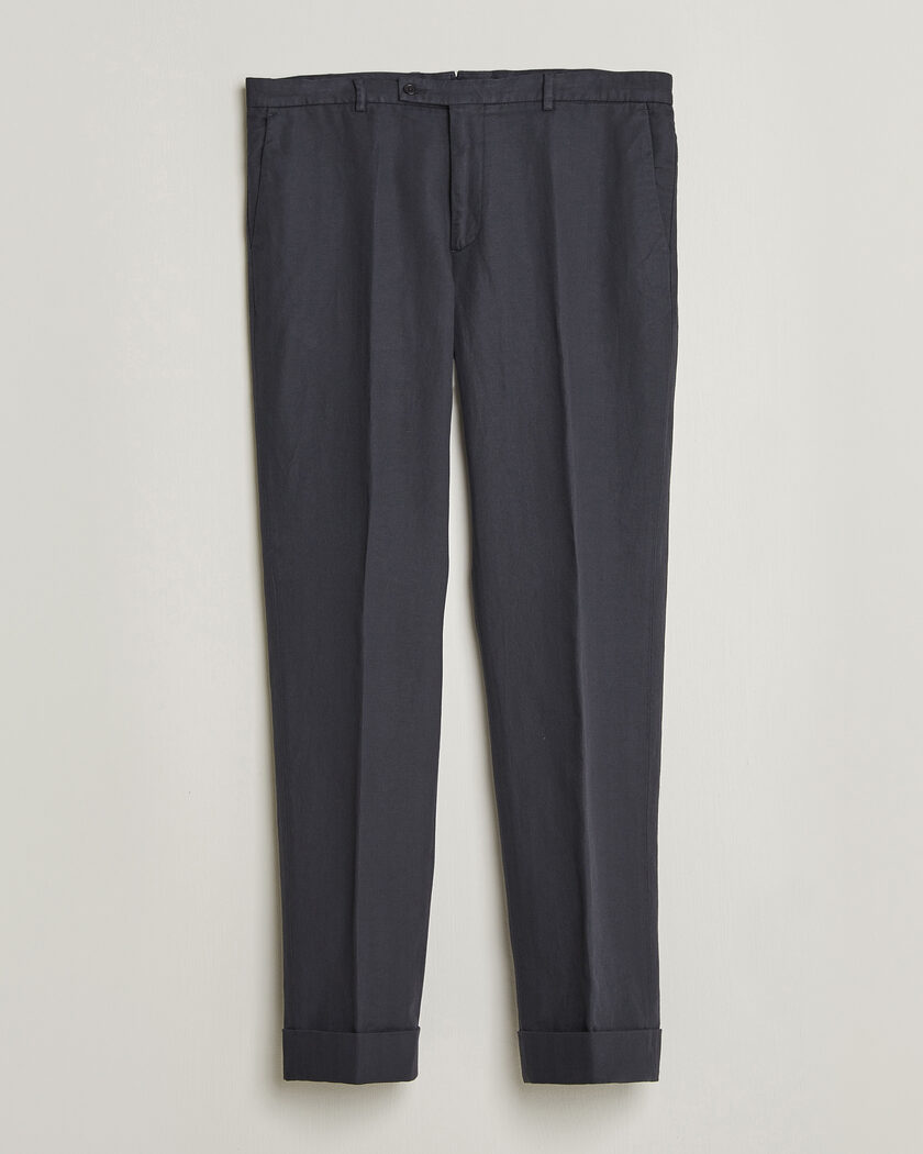 Morris Jack Herringbone Cotton Trousers Blue – Blue