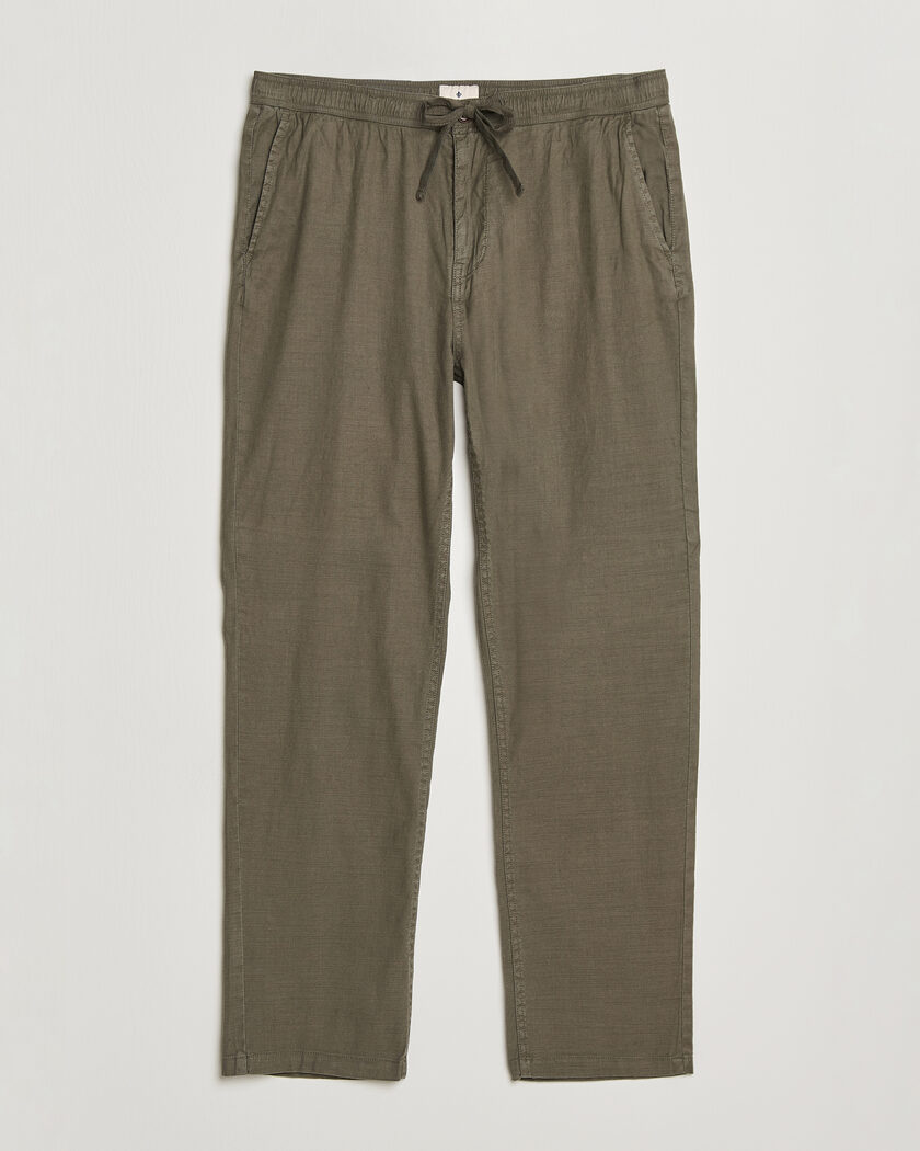 Morris Fenix Linen Trousers Olive – Green
