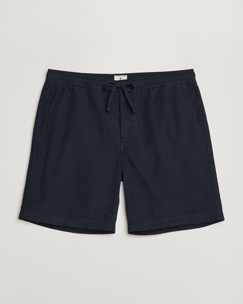 NN07 Kay Relaxed Fit Cotton Drawstring Shorts Navy Blue at