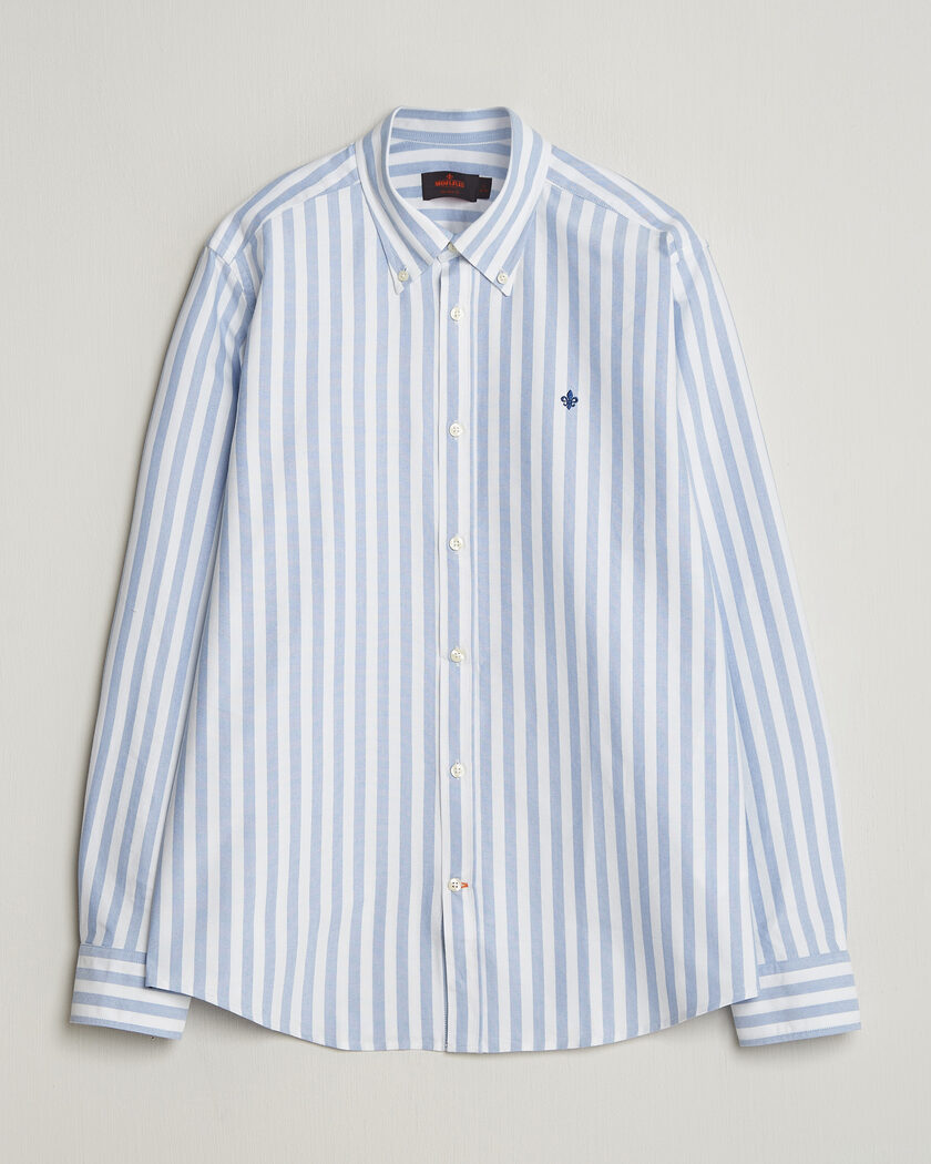 Morris Douglas Striped Oxford Shirt Light Blue – Blue
