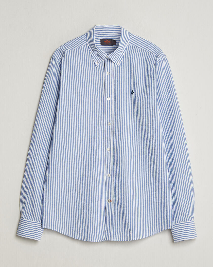 Morris Seersucker Shirt Blue – Blue
