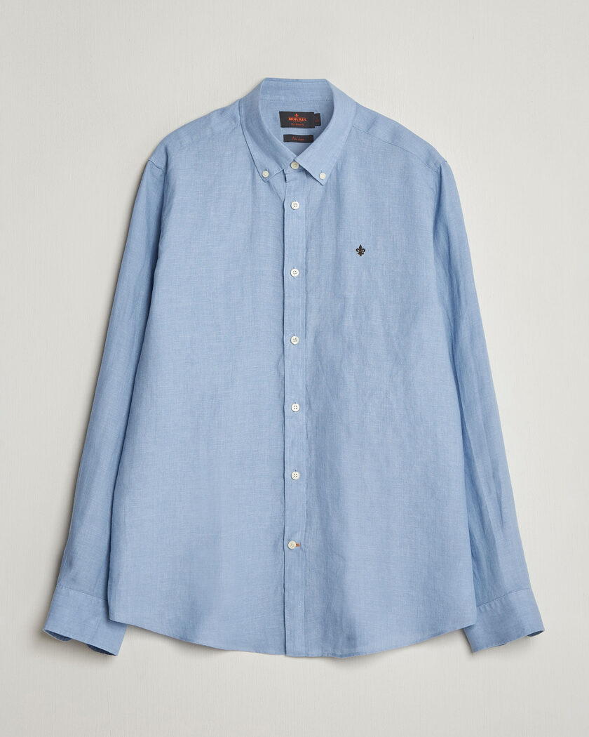 Morris Douglas Button Down Linen Shirt Light Blue – Blue