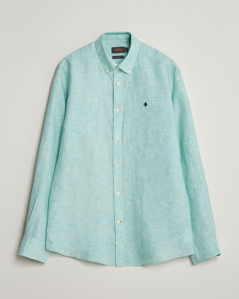 Morris Douglas Button Down Linen Shirt Green – Green