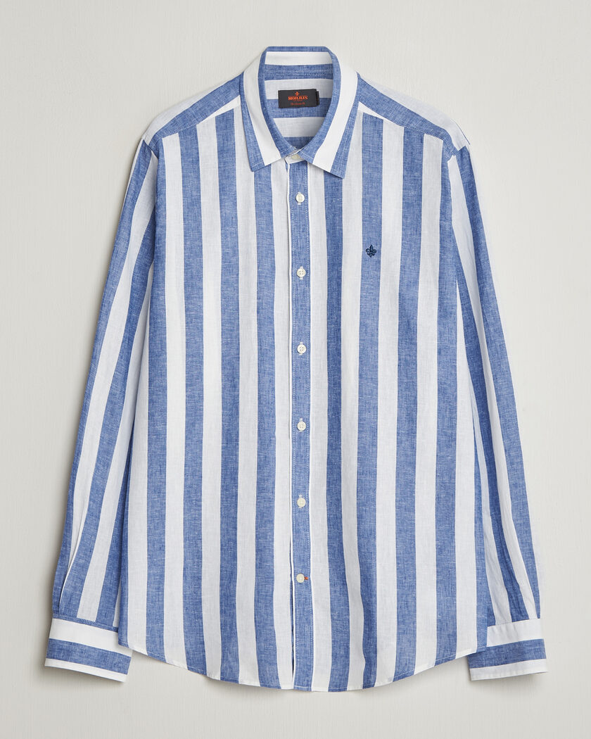 Morris Douglas Linen Striped Shirt Blue/White – Multi-colour