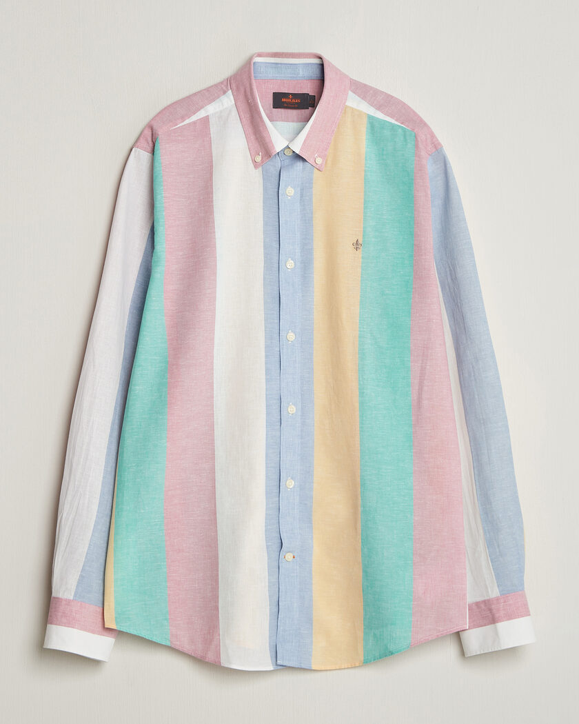 Morris Happy Striped Linen Shirt Multi – Multi-colour
