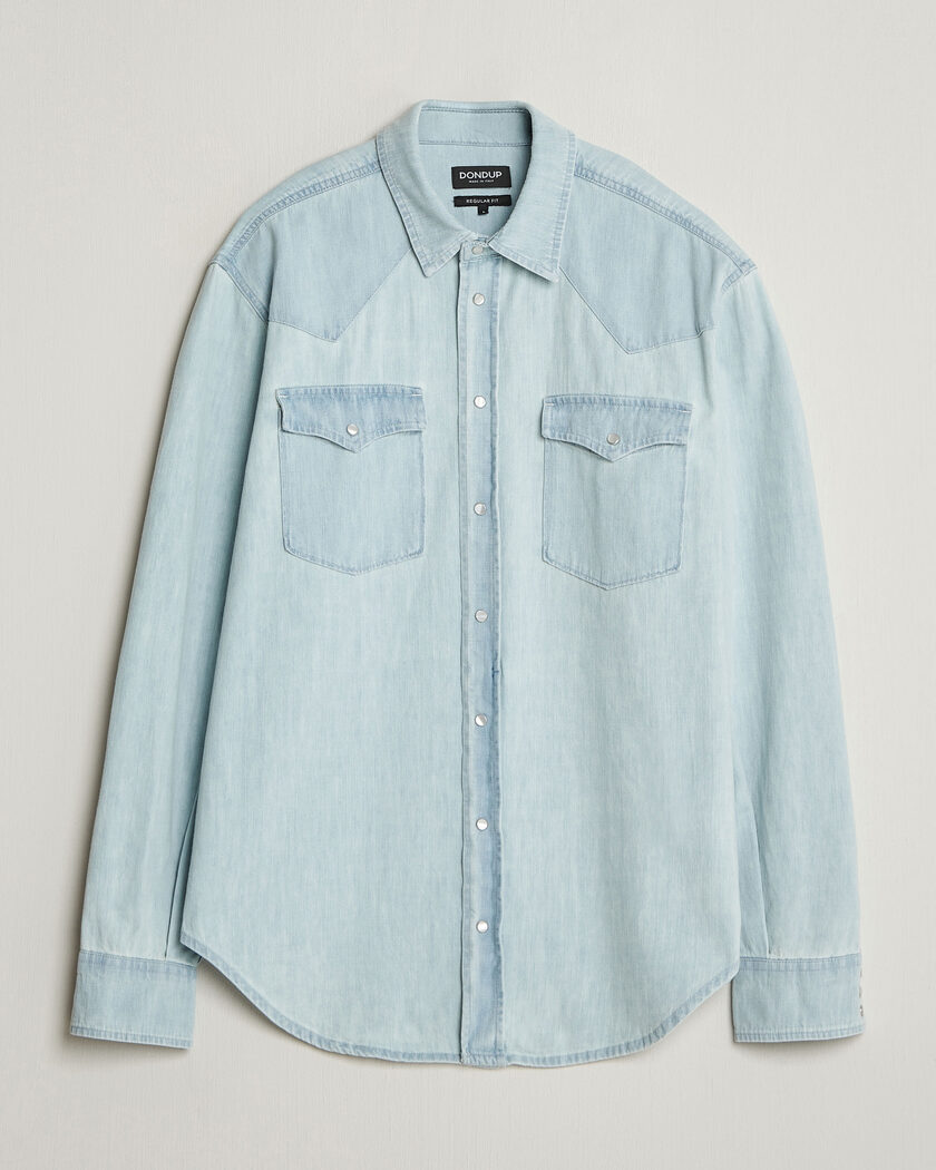 Dondup Regular Fit Denim Shirt Light Blue – Blue