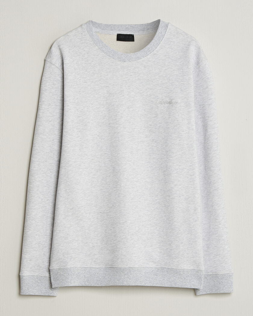 Dondup Logo Crew Neck Sweatshirt Light Grey Melange – Grey