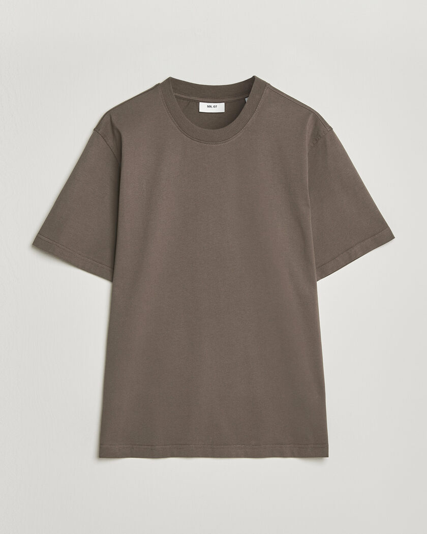 NN07 Adam Pima Crew Neck T-Shirt Mable Husk – Brown