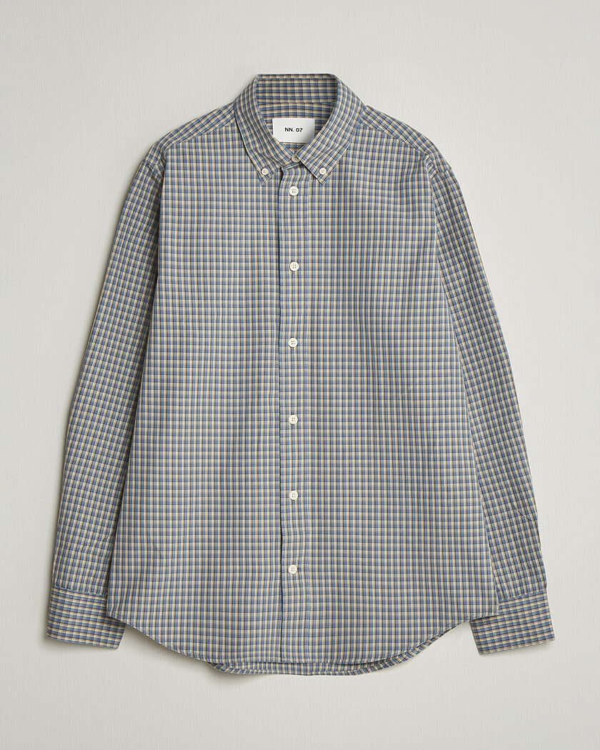 NN07 Colby Brushed Cotton Shirt Blue Check – Blue