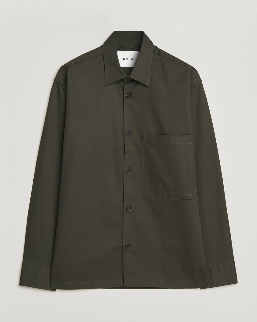 NN07 Freddy Cotton Overshirt Dark Army – Green