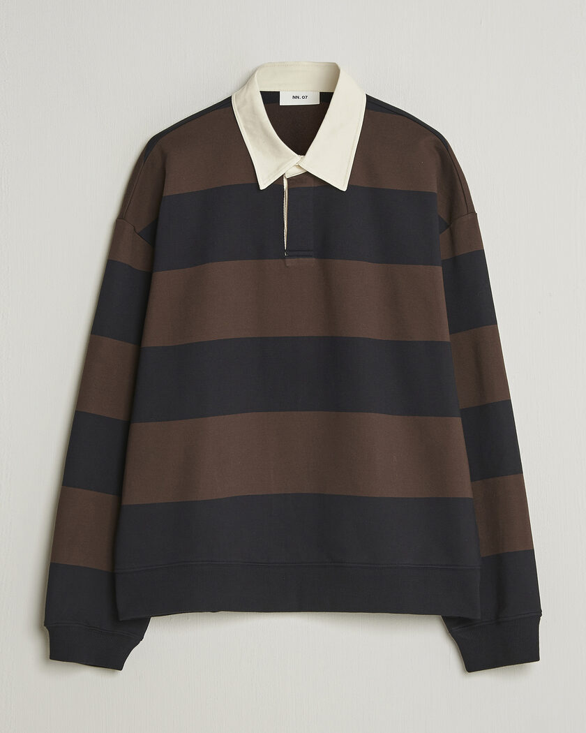 NN07 David Rugby Sweater Brown Stripe – Brown