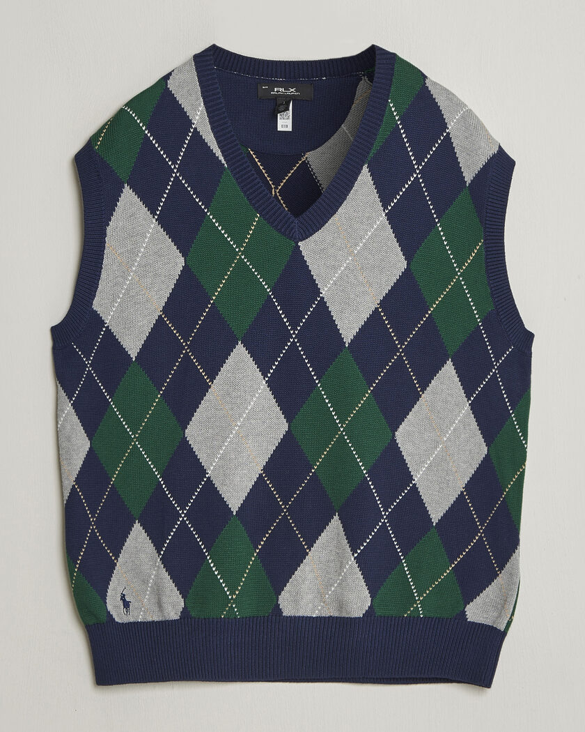 RLX Ralph Lauren Cotton Coolmax Vest Argyle Multi – Blue