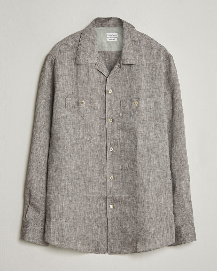 Auralee Wool Herringbone Overshirt Olive at CareOfCarl.com