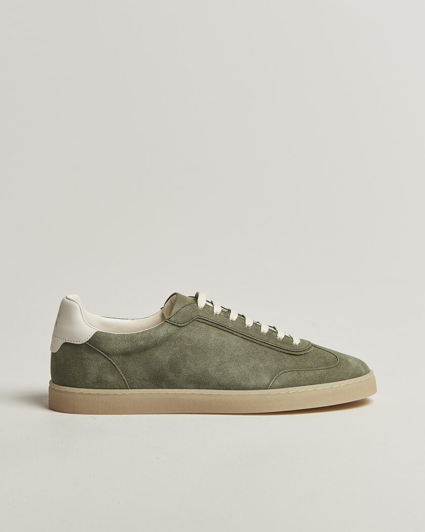 Brunello Cucinelli Low Top Sneakers Olive Suede – Green