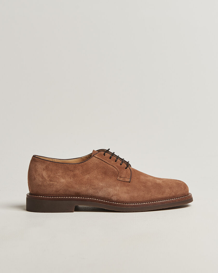 Tricker's Robert Derby Shoes Coffee Suede at CareOfCarl.com