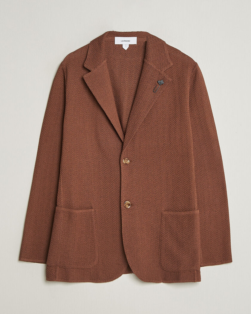 Lardini Knitted Wool Blazer Navy at CareOfCarl.com