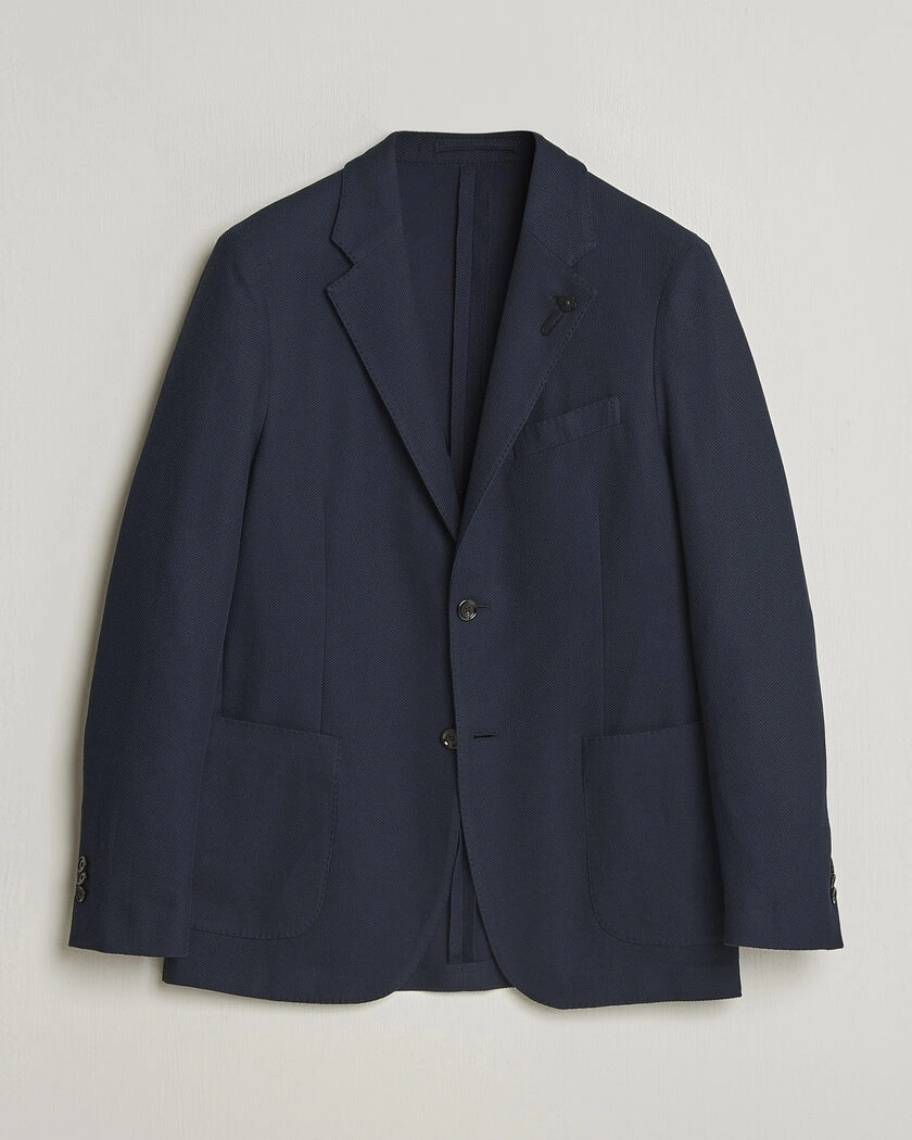 Lardini Loro Piana Jersey Piquet Cotton Blazer Navy – Blue