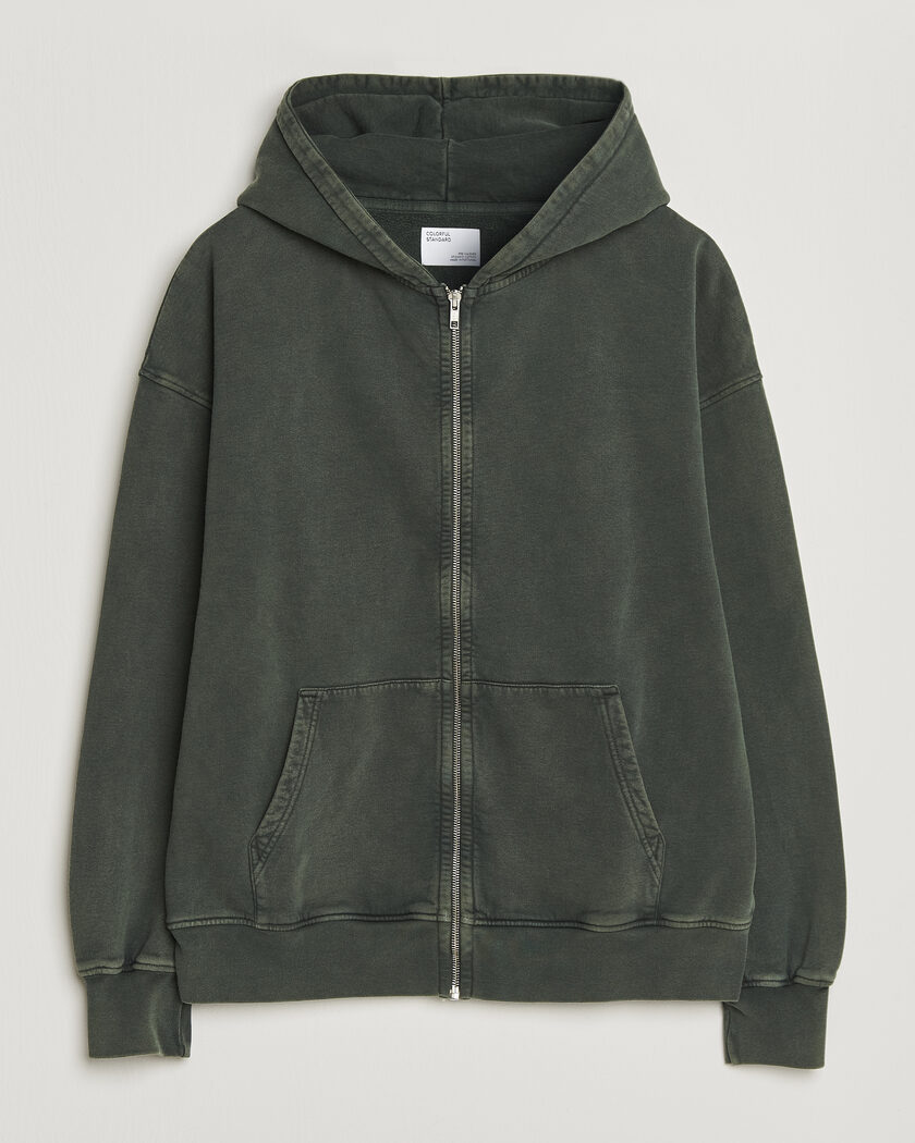 Samsøe Samsøe Isak Heavy Knitted Full Zip Hoodie Dark Evergreen at